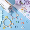 SUNNYCLUE 16Pcs 8 Colors Zinc Alloy Spring Gate Rings FIND-SC0007-32-4