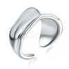 Rhodium Plated 925 Sterling Silver Twist Wave Open Cuff Ring for Women JR875A-1