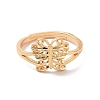 Brass Butterfly Thick Adjustable Ring for Women RJEW-P034-01G-2