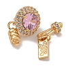 Brass Micro Pave Clear Cubic Zirconia Fold Over Clasps KK-U037-24G-01-2