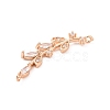 Brass Pave Clear Cubic Zirconia Connector Charms ZIRC-K088-04KCG-3