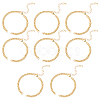  8Pcs Two Tone Handmade Brass Curb Chain Bracelet Makings KK-NB0002-63-1