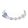 Sparkling Heart & Butterfly Resin & Acrylic Beaded Necklace NJEW-JN04397-5