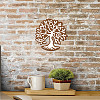 Creative Natural Wooden Wall Hanging Decoration AJEW-WH0331-009-6