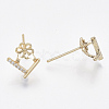 Brass Micro Pave Cubic Zirconia Earring Findings KK-S356-049G-NF-3