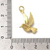 Brass Micro Pave Clear Cubic Zirconia Enamel Pendants KK-M297-03G-3