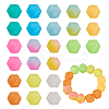 Pandahall 72Pcs 12 Colors  Luminous Hexagon Food Grade Silicone Beads SIL-TA0001-36-3