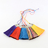 Polyester Tassel Pendant Decorations with Antique Silver CCB Plastic Findings AJEW-R054-M-1