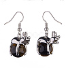 Natural Tiger Eye Frog Dangle Earrings EJEW-A092-13P-12-3