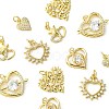 12Pcs 6 Styles Rack Plating Brass Pave Cubic Zirconia Pendants KK-CJ0002-05-3