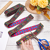 Ethnic Style Embroidery Polyester Ribbons OCOR-WH0079-95-5