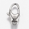 Tarnish Resistant Polished 316 Surgical Stainless Steel Lobster Claw Clasps STAS-Z013-05A-2