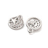 Brass Micro Pave Clear Cubic Zirconia Charms KK-Z044-18P-2