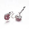 Platinum Plated Fashion Tin Alloy Austrian Crystal Leverback Earrings EJEW-AA00057-50-2