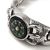 304 Stainless Steel Compass Cuban Link Chain Bracelets for Women Men BJEW-Q341-10AS-2