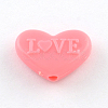 Colorful Heart Acrylic Beads X-SACR-R850-15-2
