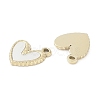 304 Stainless Steel Pave Shell Heart Charms STAS-L022-403G-2