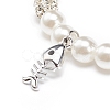 ABS Plastic Imitation Pearl  & Rhinestone Beaded Stretch Bracelet with Alloy Charm for Women BJEW-JB08526-04-4