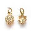 Brass Micro Pave Cubic Zirconia Charms ZIRC-J021-11-RS-3