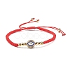 Round with Evil Eye Braided Bead Bracelet for Girl Women BJEW-JB06974-2