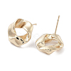 Twist Ring Alloy Studs Earrings for Women EJEW-H309-12KCG-2