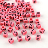 Letter Style Opaque Acrylic Beads SACR-S076-03-1