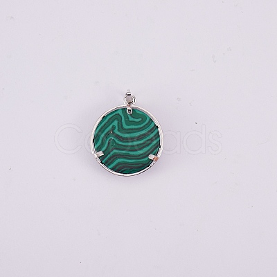 4Pcs 2 Colors Synthetic Malachite & Goldstone Pendants G-SZ0001-47-1