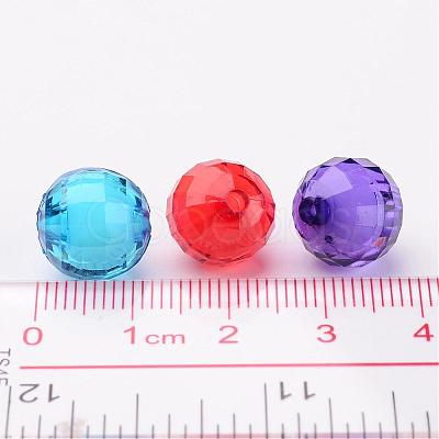 Mixed Color Transparent Acrylic  Faceted Round Beads X-TACR-S086-12mm-M-1