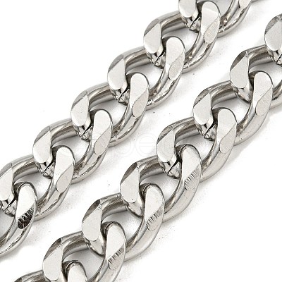 201 Stainless Steel Curb Chain Necklaces for Men NJEW-Q336-07A-P-1