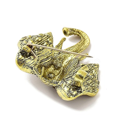 Vintage Elephant Alloy Rhinestone Brooches for Backpack Clothes JEWB-S028-06-1