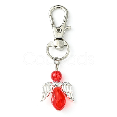 Angel Glass Pendant Decoration HJEW-JM01557-03-1