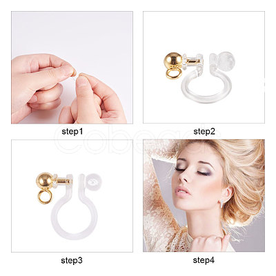 Brass Clip-on Earring Component KK-L169-09G-1