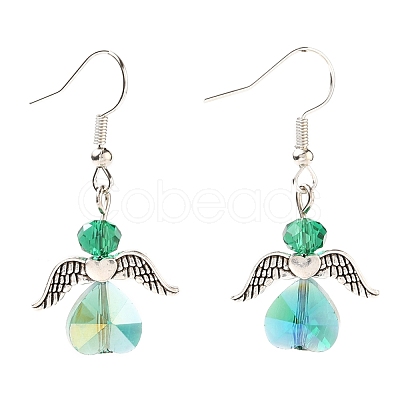 Electroplate Glass Dangle Earrings X-EJEW-JE04319-1