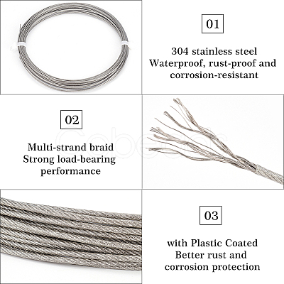 BENECREAT 4Roll 304 Stainless Steel Wire TWIR-BC0001-39-1