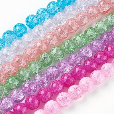 Crackle Glass Bead Strands CCG-E002-10mm-1