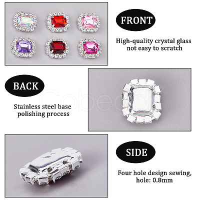 Gorgecraft 30Pcs 6 Colors Sew on Rhinestone DIY-GF0007-85-1