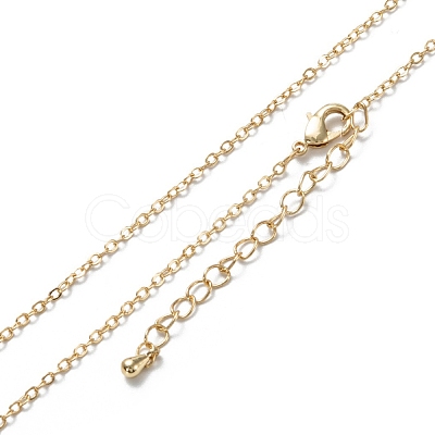 Brass Cable Chain Necklaces NJEW-K123-05G-1