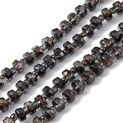 Transparent Electroplate Glass Beads Strands EGLA-F153-HP02-1