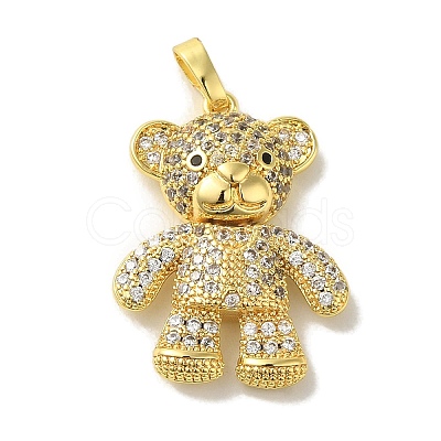 Brass Micro Pave Cubic Zirconia Pendants KK-Z042-16G-01-1