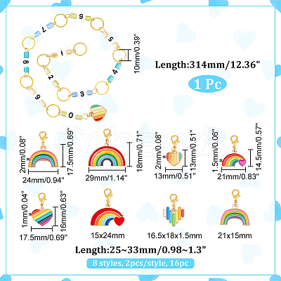 Knitting Row Counter Chains & Locking Stitch Markers Kits HJEW-AB00512-1