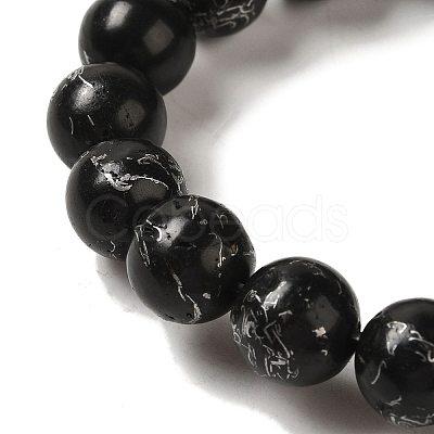 Synthetic Silver Line Coal Quartz Beads Strands G-Q161-A01-04-1