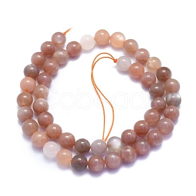 Natural Sunstone Beads Strands G-K310-C08-8mm-1