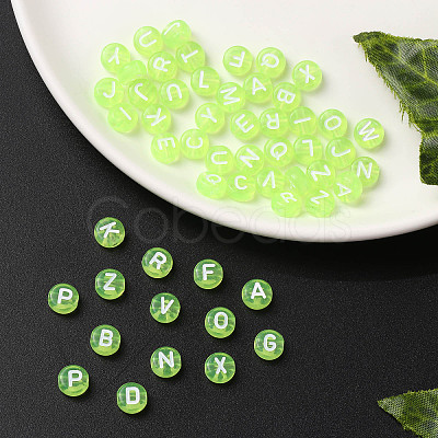 Transparent Lawn Green Acrylic Beads TACR-YW0001-08H-1