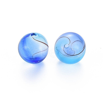 Transparent Handmade Blown Glass Globe Beads GLAA-T012-33A-03-1