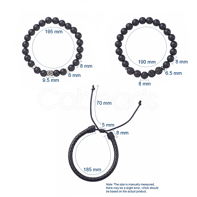 Unisex Stretch Bracelets Sets BJEW-JB04843-1