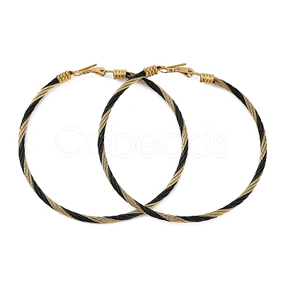 Ion Plating(IP) 304 Stainless Steel Ring Hoop Earrings for Women EJEW-M023-08E-1