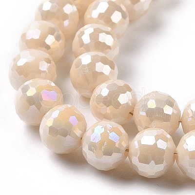 Electroplate Glass Beads Strands GLAA-E036-14-M-1