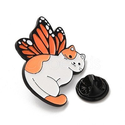 Cat with Butterfly Wing Enamel Pins JEWB-K018-04D-EB-1