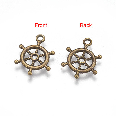 Tibetan Style Alloy Helm Pendants X-TIBEP-S257-AB-FF-1