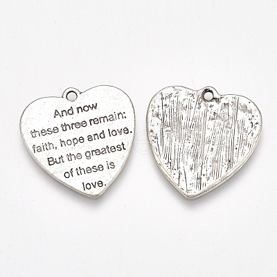 Tibetan Style Alloy Quote Pendants X-PALLOY-S177-20-1